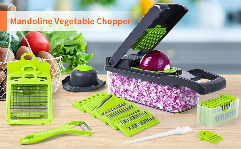 Vegetable Chopper, Multifunctional 14in1 Food Choppers Onion Chopper, Time-and Labor-Saving Food, Container for Salad Potato Carrot, Kitchen Tool