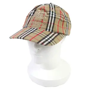 Pre-owned Supreme Denim Small Leather Goods BURBERRY Logo Embroidered Cap