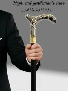 Elegant Dual-Color Gentlemen Cane, Creative Metal Design, Detachable, Mediterranean Style, Perfect for Daily Use, Men's Gift, Cosplay Prop, Gentleman
