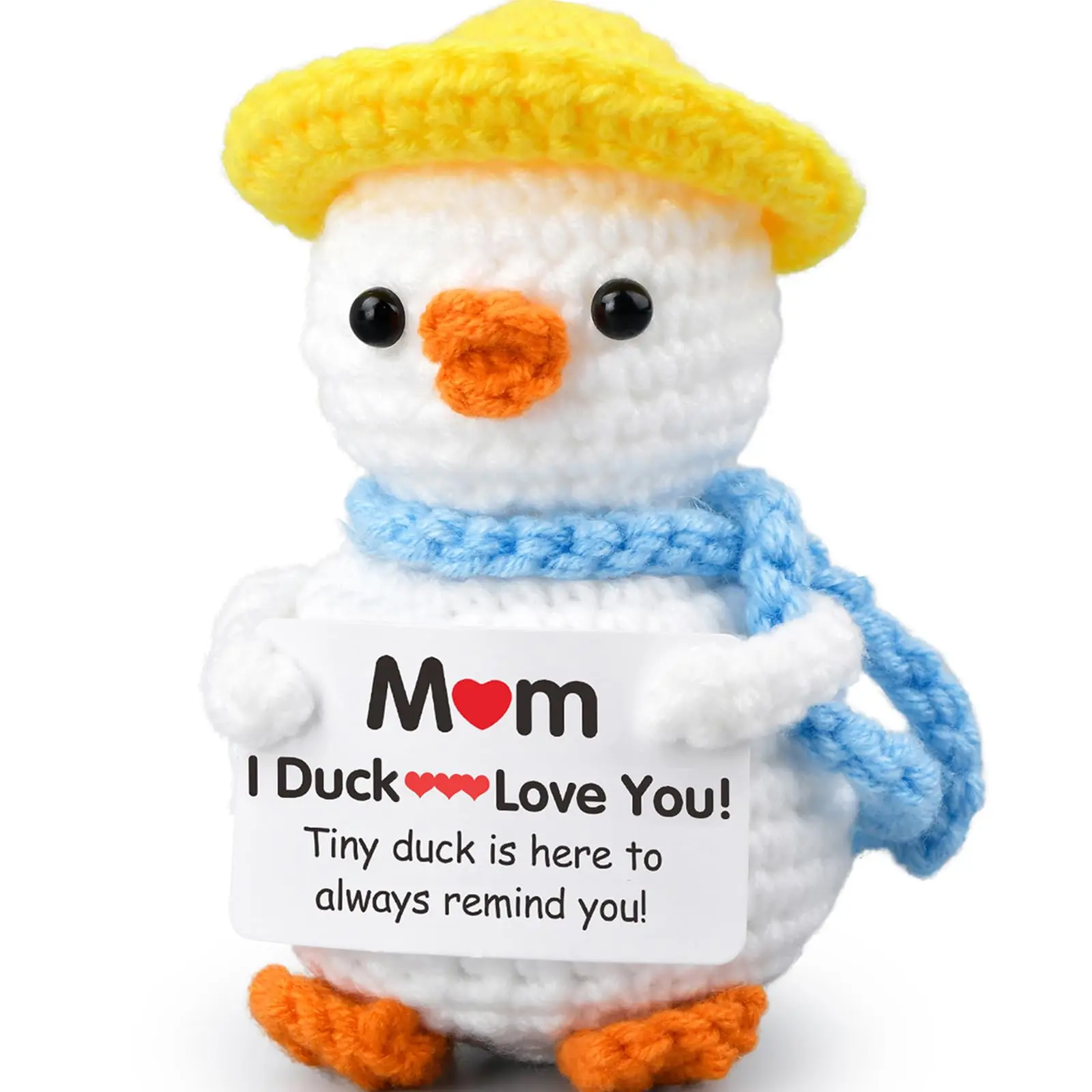 Mothers Day Birthday Gifts for Mom from Daughter Son Stocking Stuffers for Women I Duck Love You Mom Handmade Crochet Funny Cool Cute Small Duck