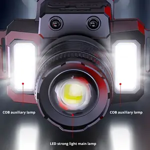 1 Piece Ultra Bright Rechargeable LED Headlamp COB Sensor Headlamp Suitable for Outdoor Camping Running Adventure Hunting Emergency