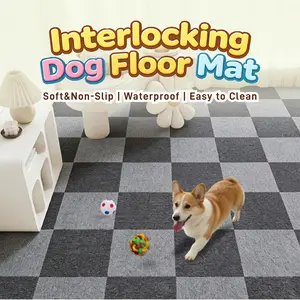 Patella Health 12Pcs Non-Slip Washable Dog Mats Super Absorbent Soft Texture Cage Liners for Dogs Cats Easy-Clean Daily Durable Comfortable Silent Carpet with Static Cling for Pet Stylish Checkerboard Design