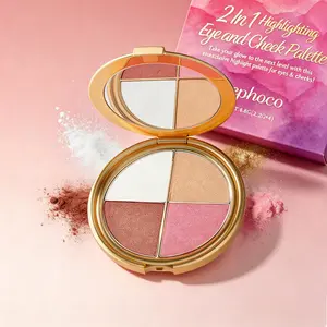 Highlighter Eyeshadow Blush Makeup Palette,Natural Look, Diamond Texture, Multi-Use, Portable, Compact Daily Cosmetic All-in-One Cream tiktokshopspringglowup