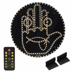 Car Gesture Lights with Road Partner Signals 8 Modes Remote Control Emotion Express Car Indicator Accessory Fun Edgy LED Remote Control Finger Emoji Gestures