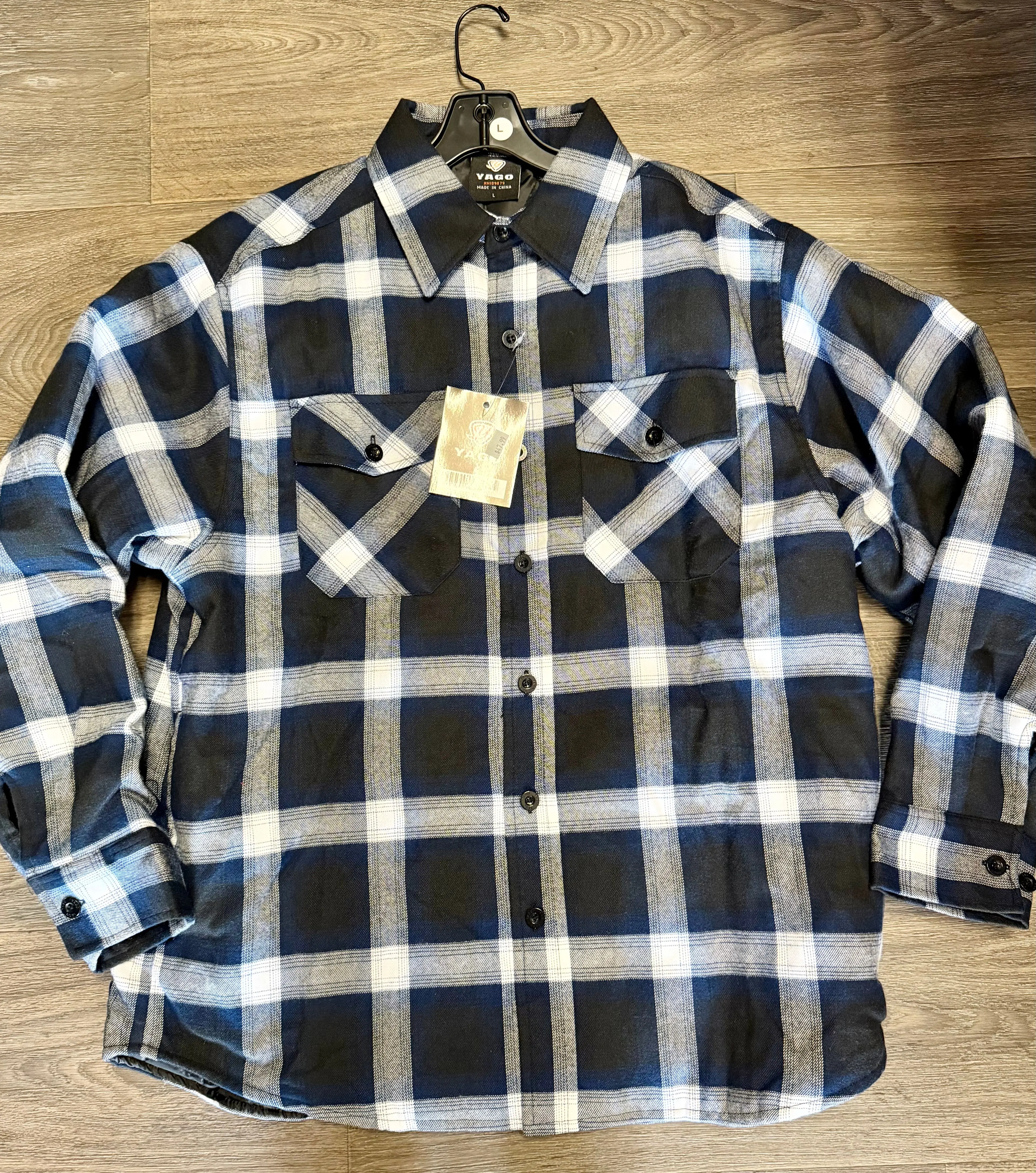 YAGO Men's Quilted Lining Button Up Plaid Flannel Jacket with Side POCKET (2)