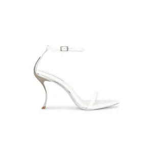 Jeffrey Campbell Obsession Sandal in White Patent & Silver