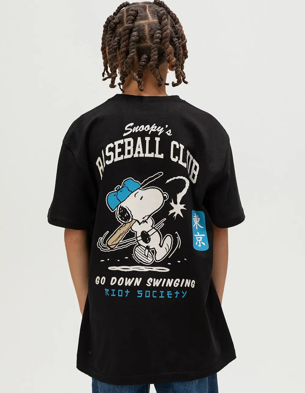RIOT SOCIETY x Peanuts Snoopy's Baseball Club Boys Tee