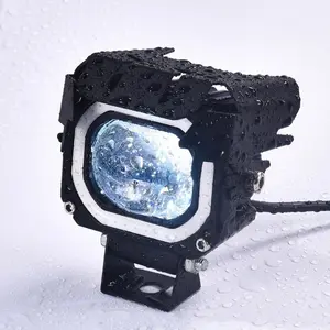 Motorcycle LED Spotlight Headlight, 12V Super Bright Dual Color Flashing Light, Work Light Fog Light Driving Light for Motorcycles