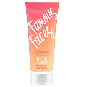 Devoted Creations Famous Faces Skin Perfecting Hypoallergenic Facial Tanning Lotion, 3.4 Fl. Oz. Hydrating Lightweight