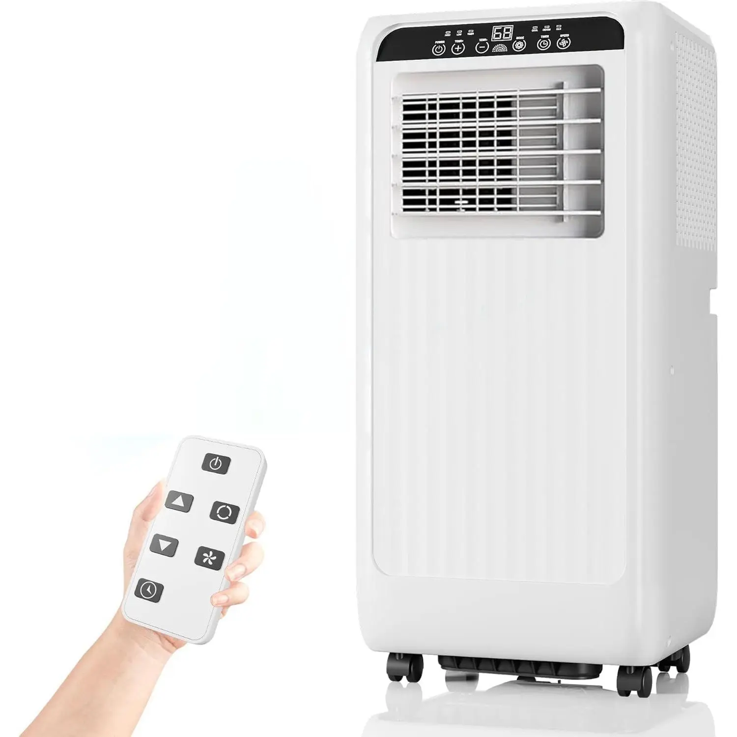 Garvee Portable Air Conditioner 8,000 BTU, 3-in-1 AC with Remote, 24H Timer, Low Noise, Self-Evaporating, Easy Setup, Energy Efficient Cooling for Bedroom, Office, 350 Sq. ft., Black and White