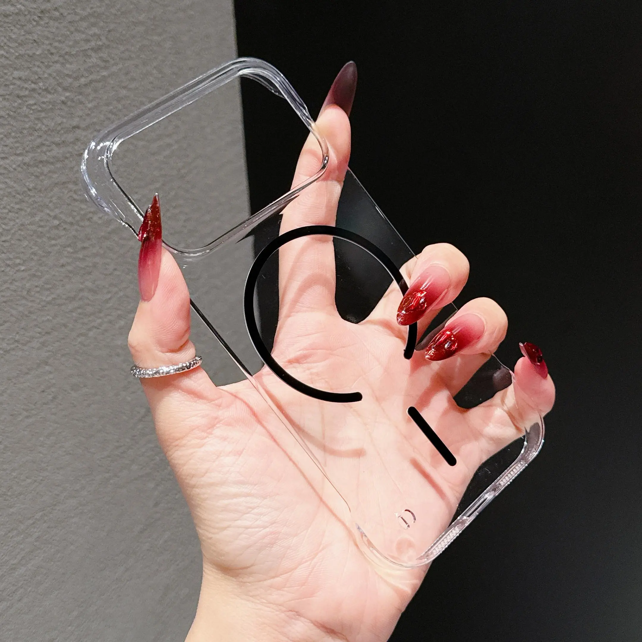 Ultra Thin Clear Hard PC Frameless Phone Case For iPhone 17 Air 15 16 Plus 12 13 11 14 Pro Max For Magsafe Wireless Charge Cover