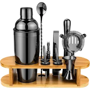 Cocktail Shaker Set Bartender Kit with Stand, Stainless Drink Mixer Set with All Accessories, Bar Tool Set Bartending Kit, Gifts for Home Bar and Men Dad