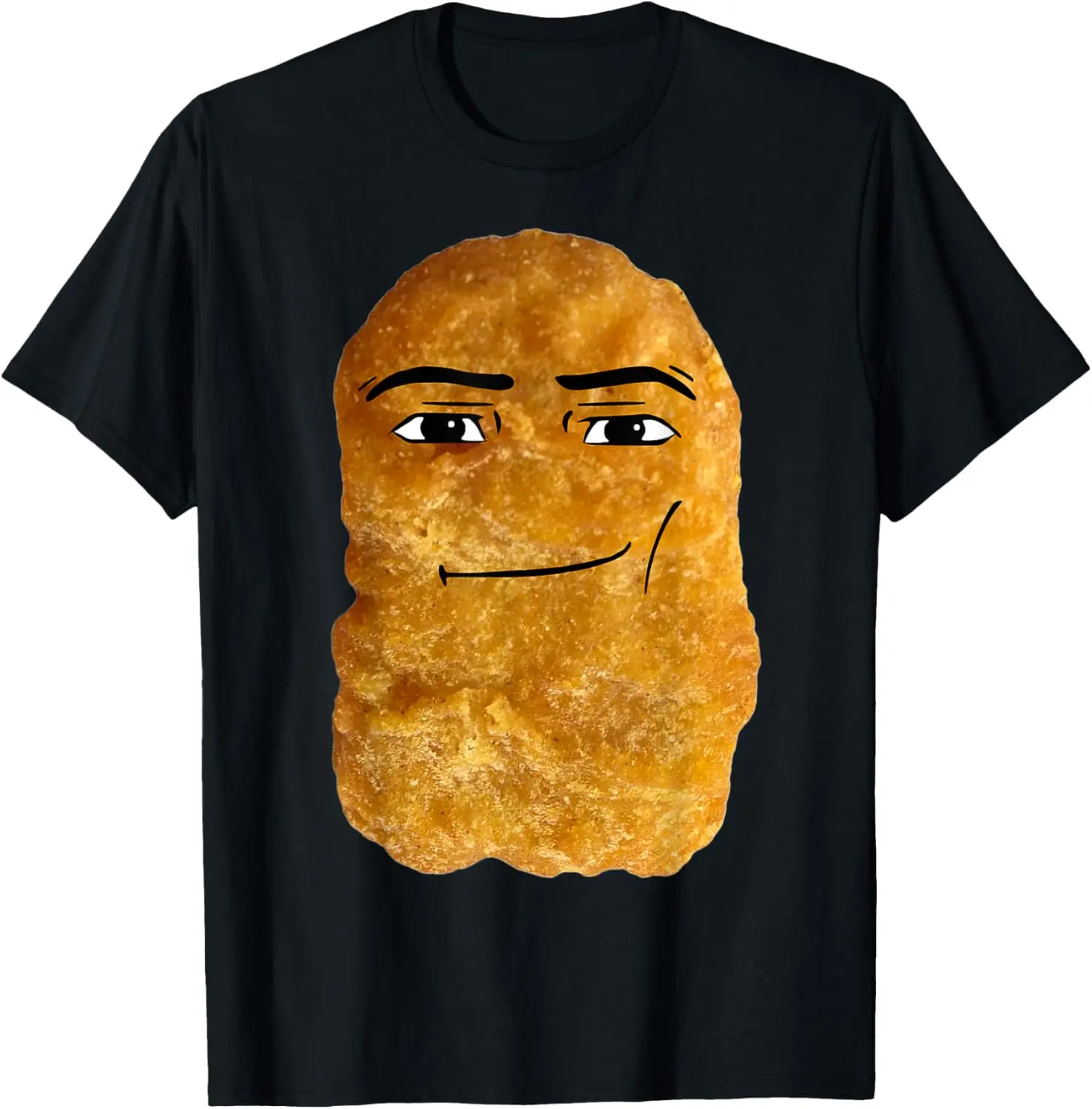 Chicken Nugget Meme T-Shirt, Small, Black Pure Cotton Graphic Tees: Unisex Gifts for Men Menswear Top