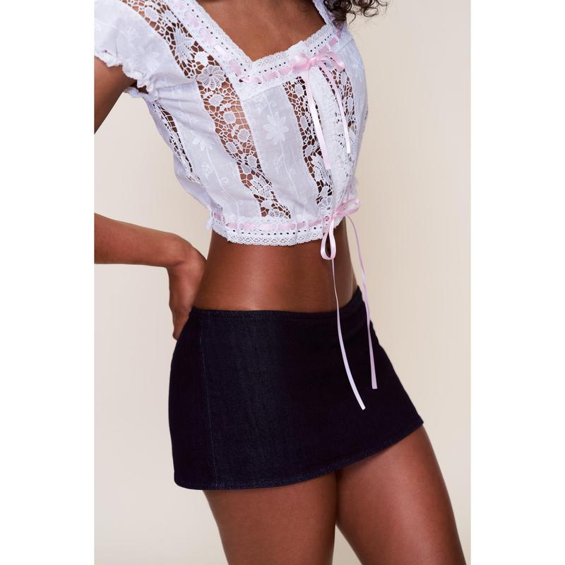 Micro Mini Denim Skirt