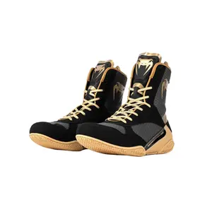 Venum Elite Boxing Shoes - Black/Beige - Durable, Quality, Elevated Performance