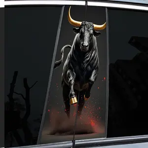 2-Piece Pack of B-pillar Stickers Car Stickers, Mid-pillar Stickers, Cow Patterns - Waterproof, Scratch Resistant Shape, Suitable for All Models - Suitable for Auto Parts and Trim of All Vehicles, Suitable for Automobiles, Graphic Decal
