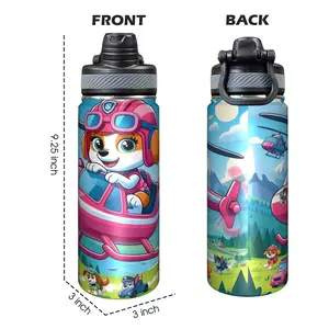 Paw Patrol 18oz Stainless Steel Tumbler Double-Wall Vacuum Insulated Leakproof Spill-Proof Lid Keeps Drinks Hot Cold for Hours Perfect Gift for Camping Gym Office Birthdays Graduation