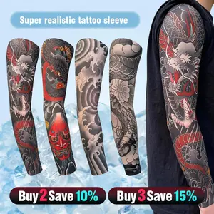 Ultra Light Tattoo Arm Sleeve  High Elasticity Seamless Fake Tattoo Sleeves  UV Protection & Breathable for Men & Women  Streetwear & Cosplay
