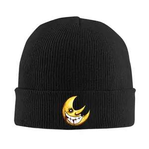 Soul Eater Anime Black Gold Logo Knitted Hat - Y2K Unisex Style, Featuring Iconic Moon and Eye Design, Suitable for Male and Female Fans, Daily Wear and Theme Activities, Winter Hat, Hat, Women's Beanie, Family Guy, Women's Hat, Men's Winter Hat, Winter H