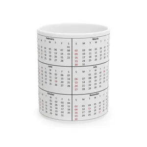 2025 Ceramic Calendar Mug 11oz