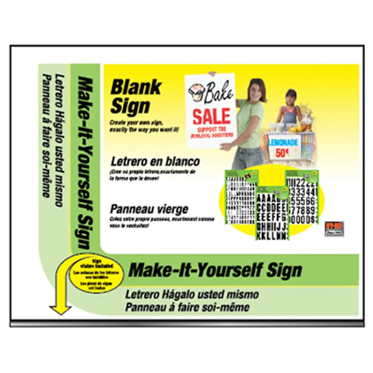 Hy-Ko Products MYO-1 212 MAIN Rectangle Blank Decor Sign - 14x18 in, Plastic, Corrugated Plastic, Metal Stakes, Customize Text for Home Supplies & Home Decor
