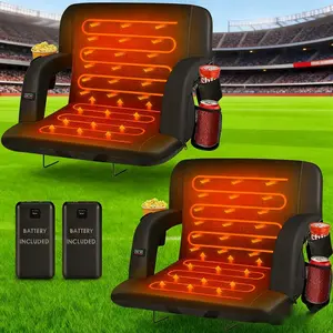 Slendor 21''/23''/25''  Dual-Sided Heated Stadium Seats for Bleachers with Back Support, 3 Levels Heating Stadium Seating for Bleachers Seat with Backrest,20000mAh Power Bank Included