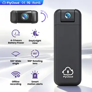 [FlyCloud Seven] 1080P Mini WiFiCamera with 180°RotatableLens,Long Battery Life5Hours,Support TF Card&APHotspot,Portable Wireless Home Security Camera for Pet Baby Monitoring,Vlog Recording,Sports&Indoor Surveillance