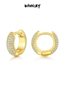 WANGXY 14K Gold Plated Hoop Earrings For Women Girl Mini Lightweight Chunky Pave Helix Cartilage Huggie Earring