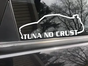 Tuna No Crust funny gtr car sticker decal