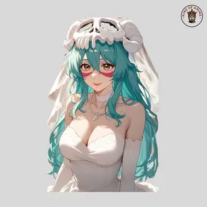 Nelliel Waifu Sticker, Nelliel Tu Bleach White Wedding Dress, Bold and Beautiful Vinyl Decor for Laptop and Phone Case