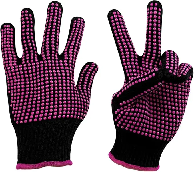 Heat Resistant Gloves for Sublimation - 2Pcs Heat Gloves for Sublimation with Silicone Bumps, Heat Resistant Work Gloves for Women, Universal Fit Size 9.44 * 5.9in