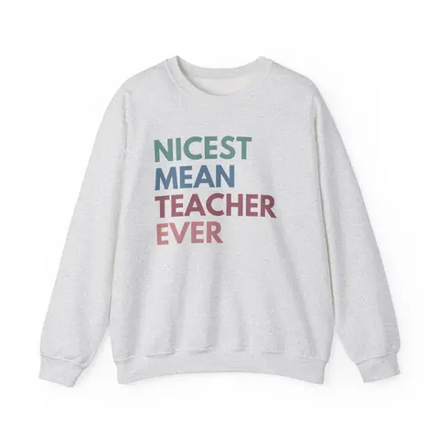 Nicest Mean Teacher Ever Shirt, Funny Teacher Sweatshirts, High School Teach Sweatshirt, Sarcastic Teacher Gift