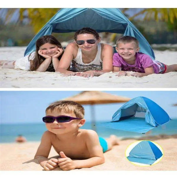 UV Protective Automatic Pop Up Beach Tent With Wind Flow Inlets