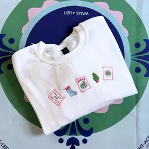 Embroidered Mahjong Holiday Sweatshirt: Cozy Crewneck, Mahjong Gift, Christmas