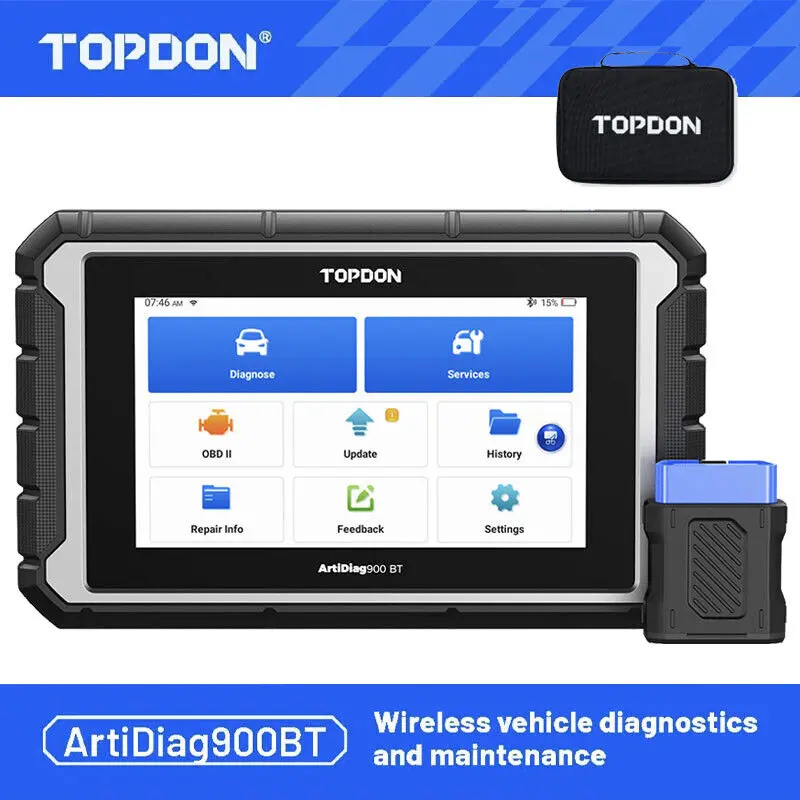2025 TOPDON AD900BT OBD2 Diagnostic Tool Bidirectional Scanner, Full ECU Coding Active Test, Car Full System Diagnostics Provides 28+ Services, Free Two-Year Update Auto Vehicle