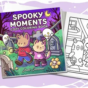 Spooky Moments: Cute Coloring Book for Adults and Teens - Adorable Characters and Creepy Scenes for Relaxation (Comfy and Cozy Coloring Books mexican Mindfulness