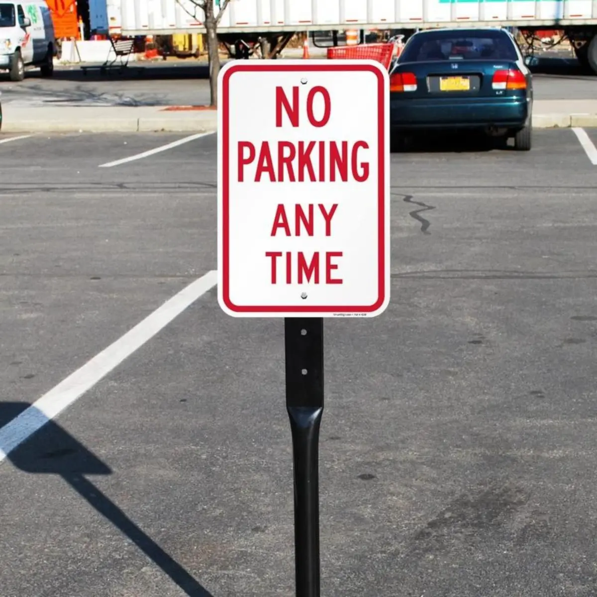 No Parking Any Time Aluminum Sign 12x8 Inch Reflective Red White Outdoor Warning Sign