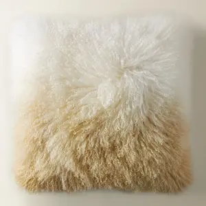 Z Gallerie Ombre Mongolian Pillow 22" Soft Furry Cushion Home Decorative Cushion