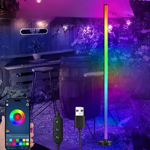 1pc Modern Minimalist RGB Outdoor LED Floor Lamp, USB Powered, Plastic Material, Three Control Modes, APP and Music Synchronization Control, Suitable for Outdoor Garden Party Atmosphere Lighting, Modern Mood Lighting, Adjustable RGB Lighting