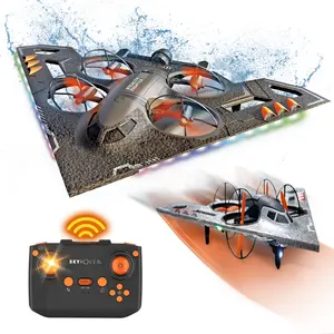 3-in-1 RC Jet Plane Air Land Water Remote Control Toy for Kids & Adults with LED Lights