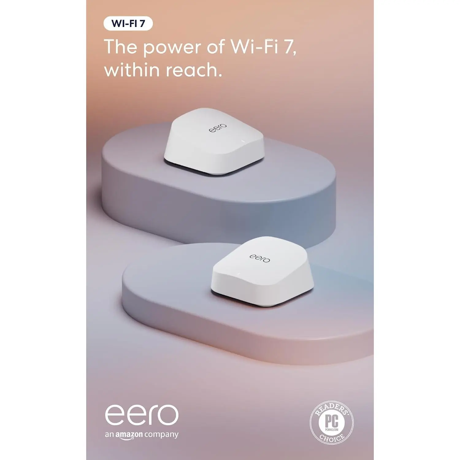 Amazon eero 7 dual-band mesh Wi-Fi 7 router (newest model) - Supports internet plans up to 2.5 Gbps, Coverage up to 4,000 sq. ft., 2-pack