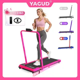 【Adjustable Incline】 YAGUD Foldable Treadmill, Low-Noise Motor Walking Pad, 265lbs Weight Capacity, Remote Control & Wheels for Easy mobility, Comes with Free Resistance Bands, Dual Shock-Absorption System Home Gym Equipment, Home Workout Equipment