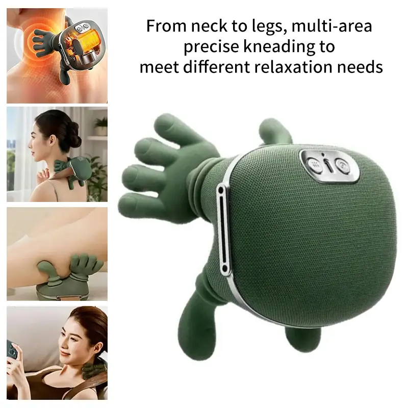 Portable electric massager with acupressure and kneading function for relaxing the trapezius muscle, suitable for USB rechargeable deep tissue massagers on the neck, back, and shoulders, perfect gift for men and women for relaxing the trapezius muscle