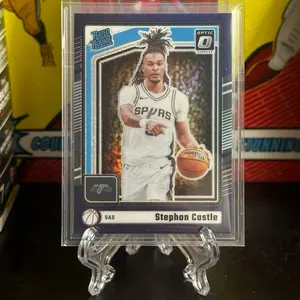 Donruss 2024-25 Optic #254 Stephon Castle Rated Rookie Purple Holo RC Basketball Card San Antonio Spurs Player SAS
