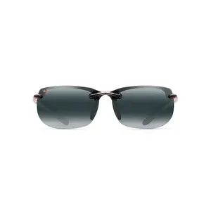 Maui Jim Banyans Asian Fit Sunglasses 412N-02 Gloss Black Frame Neutral Grey Lenses