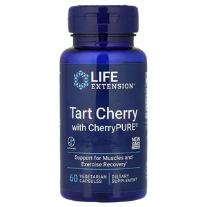 Life Extension Tart Cherry with CherryPURE®, 60 Vegetarian Capsules (480 mg per Capsule)