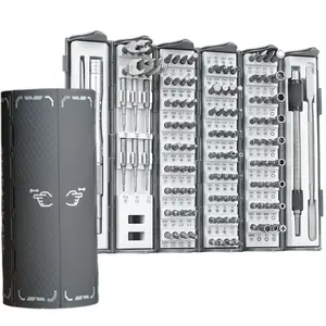 128 in 1 Precision Screwdriver Set, Professional Magnetic Repair Tool Kit with 122 Bits for Computer, PC, iPhone, Laptop, Game Console, Watch, Xbox, PS5, MacBook, Ring Doorbell small ，diy， removable handle