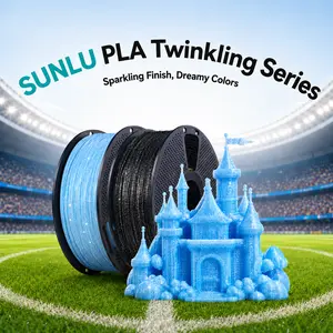Twinkling 3D Printer PLA Filament 1KG Neatly Wound Sparkle PLA 3D Printing Filament, Dimensional Accuracy +/-0.02 mm, 1KG Spool. (Twinkle PLA Blue)