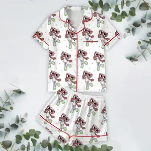 Cosmo Dandy’s World Satin Pajamas For Kids, Cute Gaming Sleepwear for Kids and Adult, R0bl0x Dandys World Fan Gift, Gamer Birthday Gift