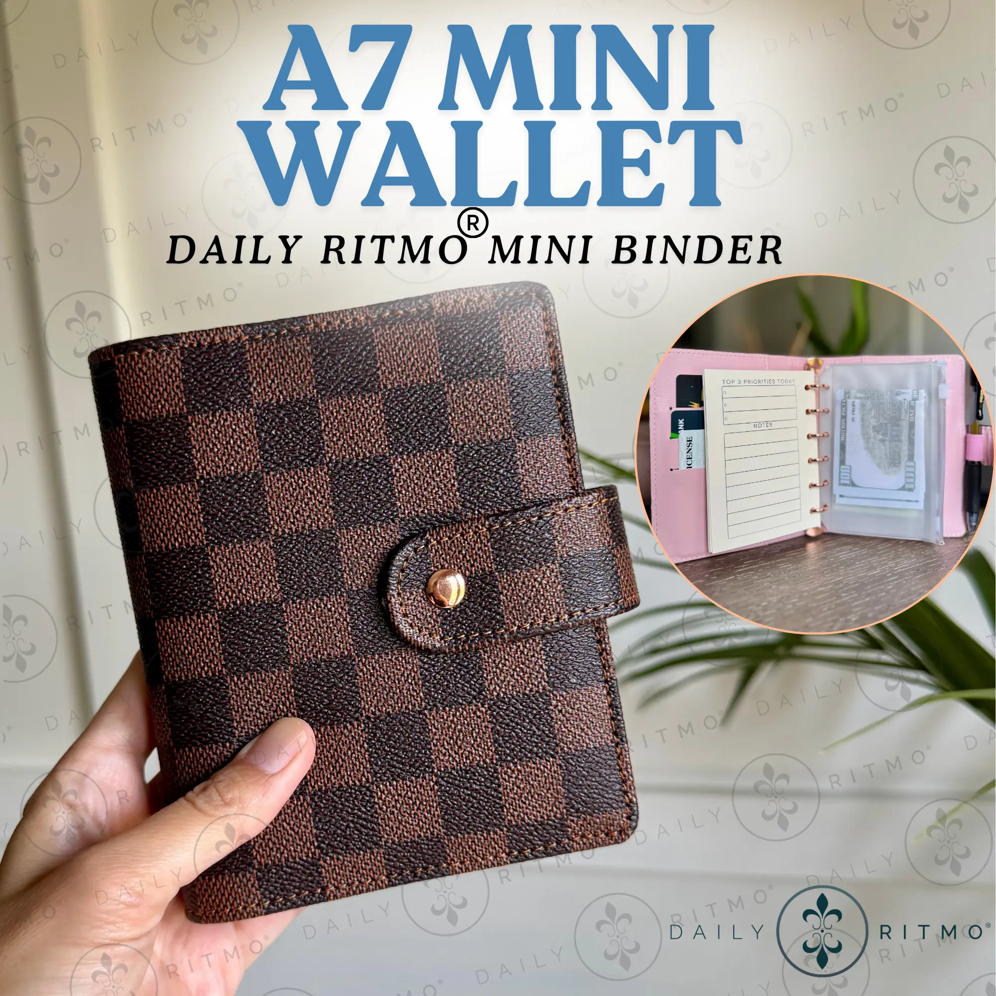 DAILY RITMO Mini Checkered A7 Wallet detail 1